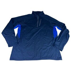 Narragansett Stretch Athletic Jacket Men's XL Black Blue Quarter Zip Mock Neck